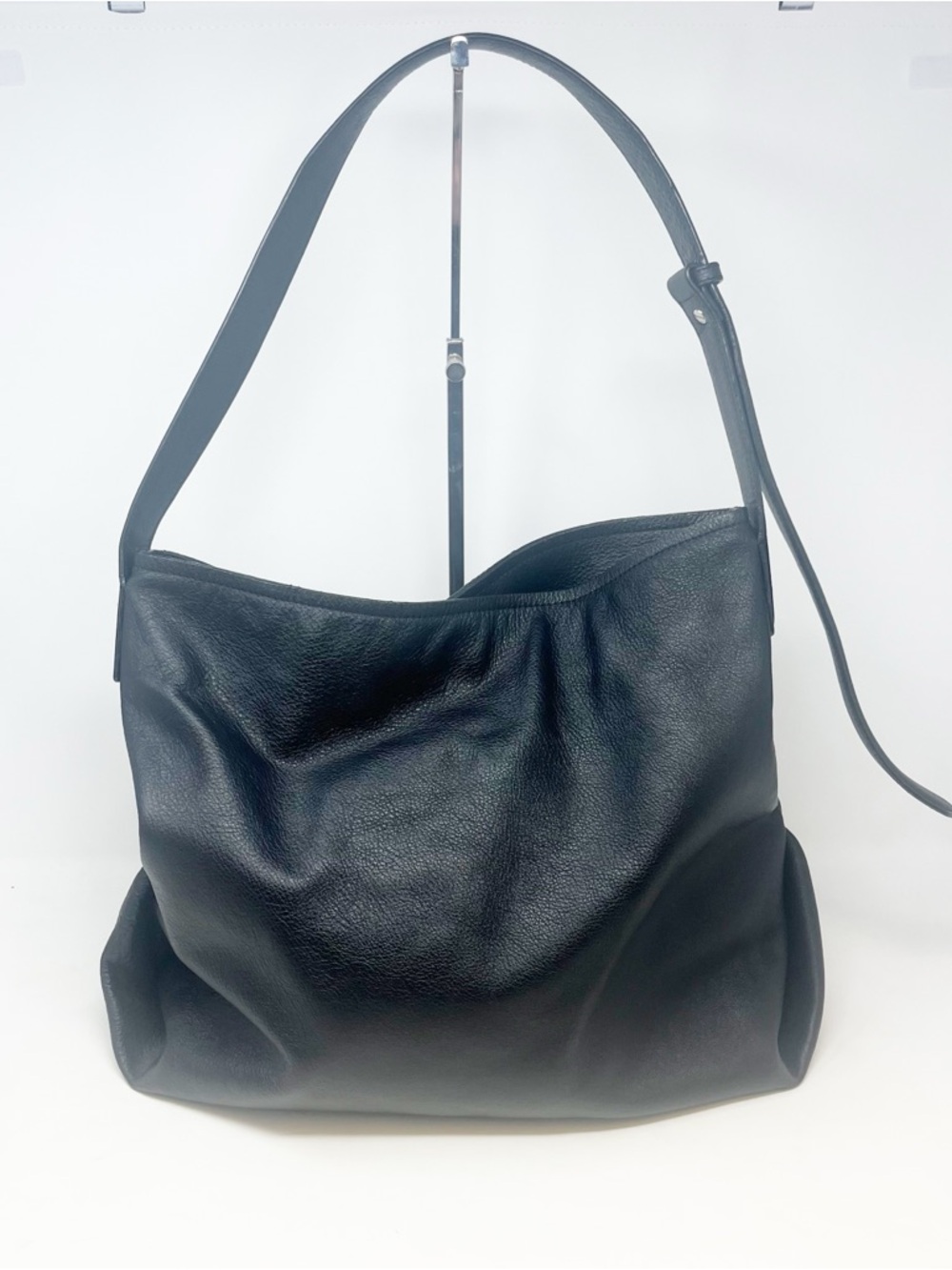 Zara Black Leather Shoulder Hobo Bag